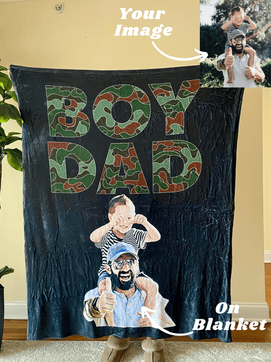 Boy Dad Custom Fleece Blanket