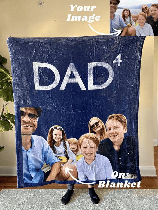Dad 4 Custom Fleece Blanket