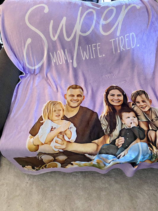 Mom Wife Custom Fleece Blanket