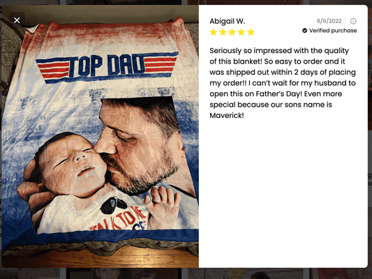 Top Dad Custom Fleece Blanket