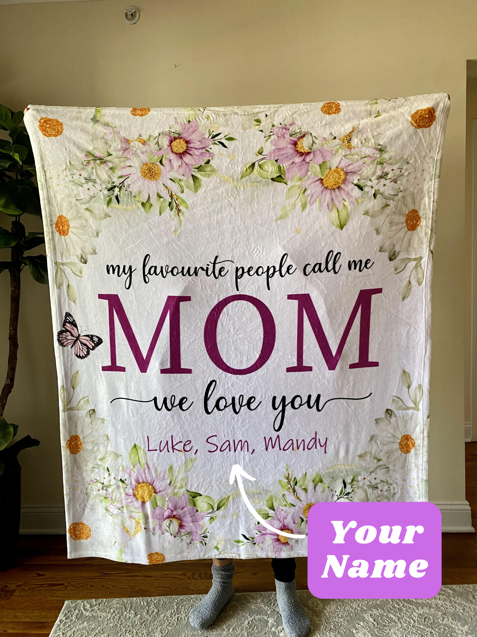 Personalized Throw Blanket for Me and Mom, or Me and Dad. A