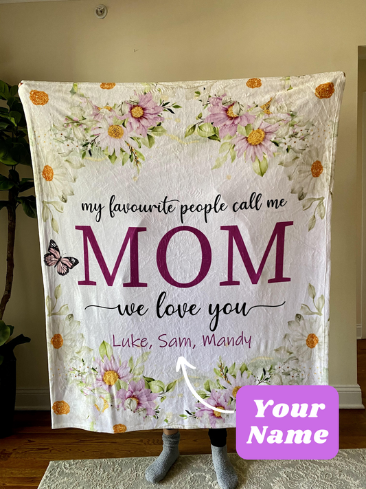 Daisies Custom Text Fleece Blanket