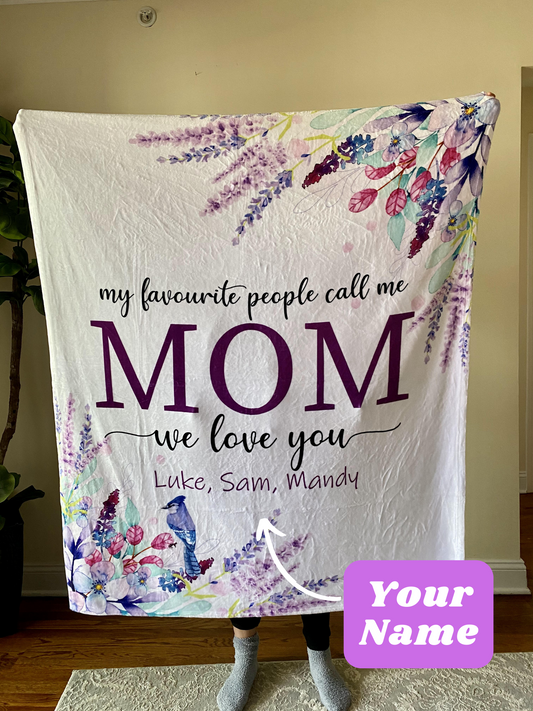 Lavender Custom Text Fleece Blanket