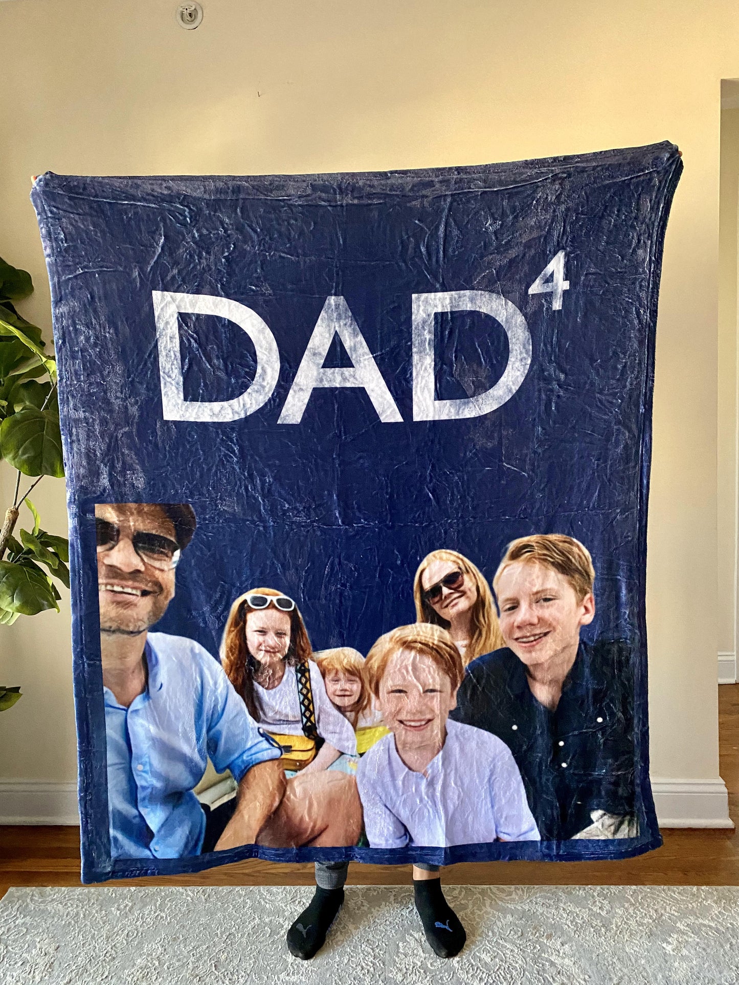 Dad 4 Custom Fleece Blanket