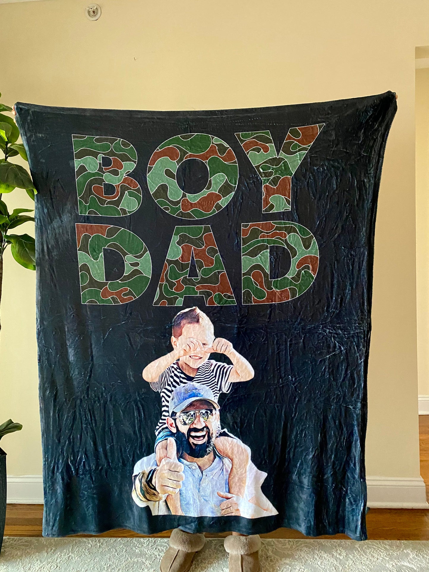 Boy Dad Custom Fleece Blanket