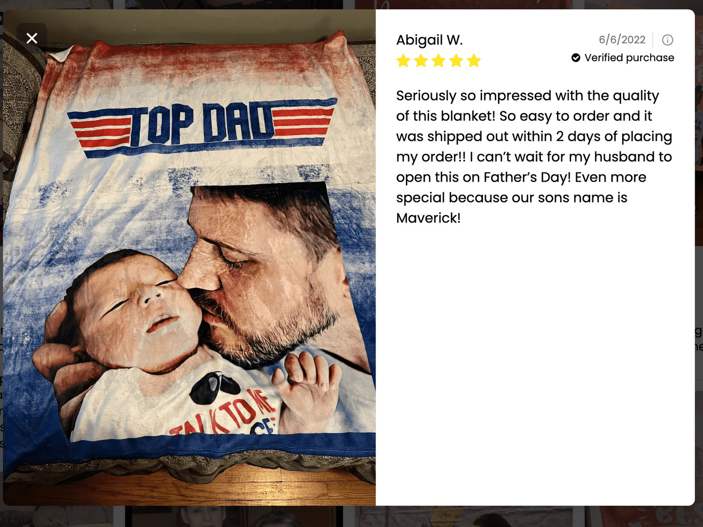 Top Dad Custom Fleece Blanket