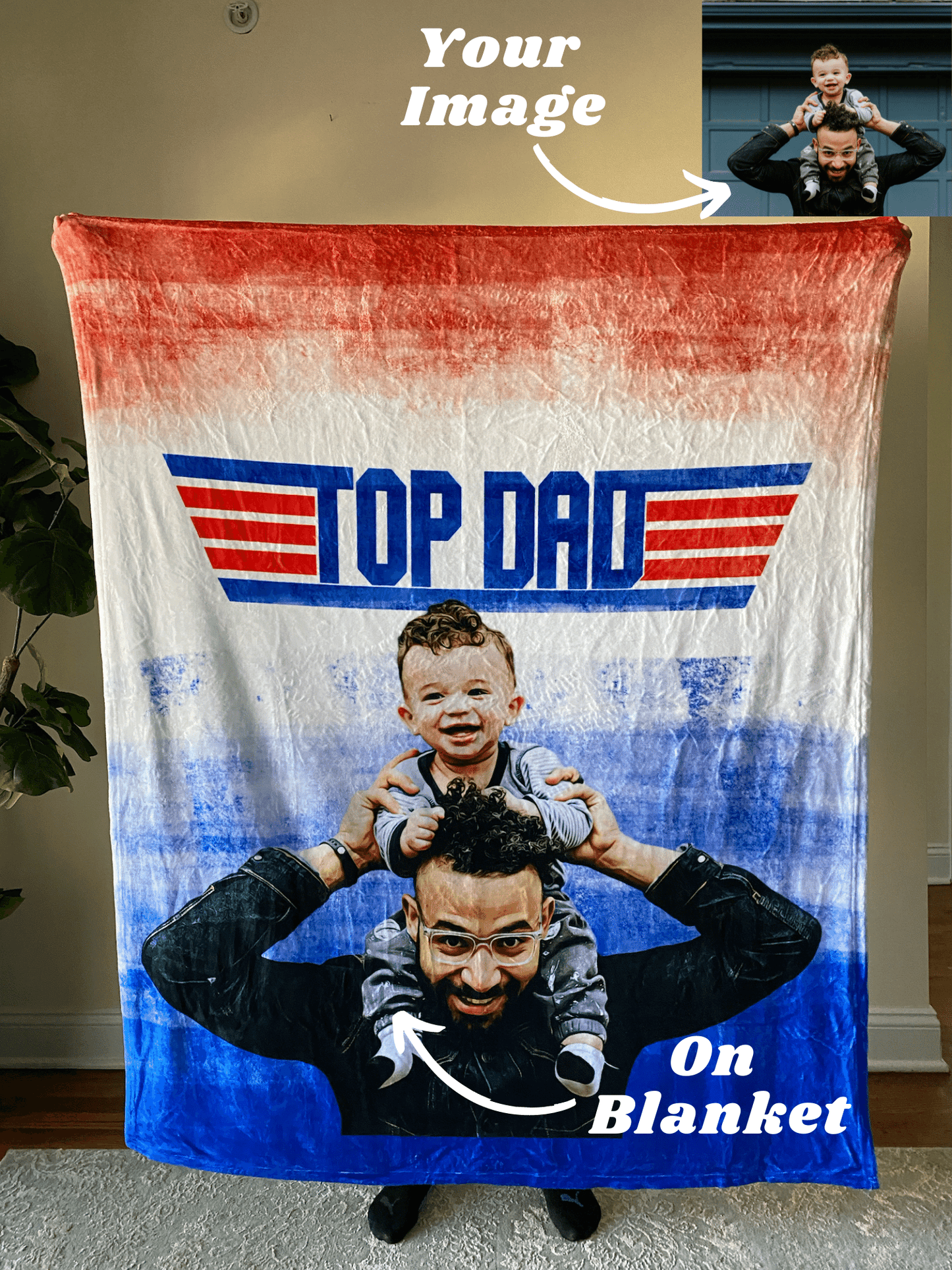 Top Dad Custom Fleece Blanket